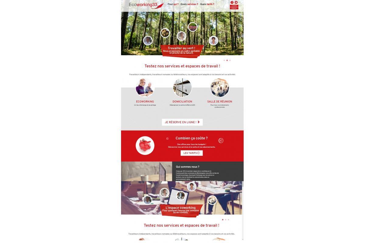 ECOWORKING 33 a confié la création de son site Internet à l'agence web ADELYSNET implantée à Bordeaux, en Aquitaine.
Ce site vitrine et E-commerce, a pour vocation de présenter l'activité et les services de ECOWORKING et de la société AAES : location de bureaux à la journée sur Bordeaux, services de secrétariat, agenda en ligne ...
Nous avons créé un site internet vitrine et marketé présentant les offres, mais aussi un agenda de réservation et de paiement en ligne.
Merci à l'équipe de ecoworking33.fr pour sa confiance en l'agence de communication ADELYSNET.
